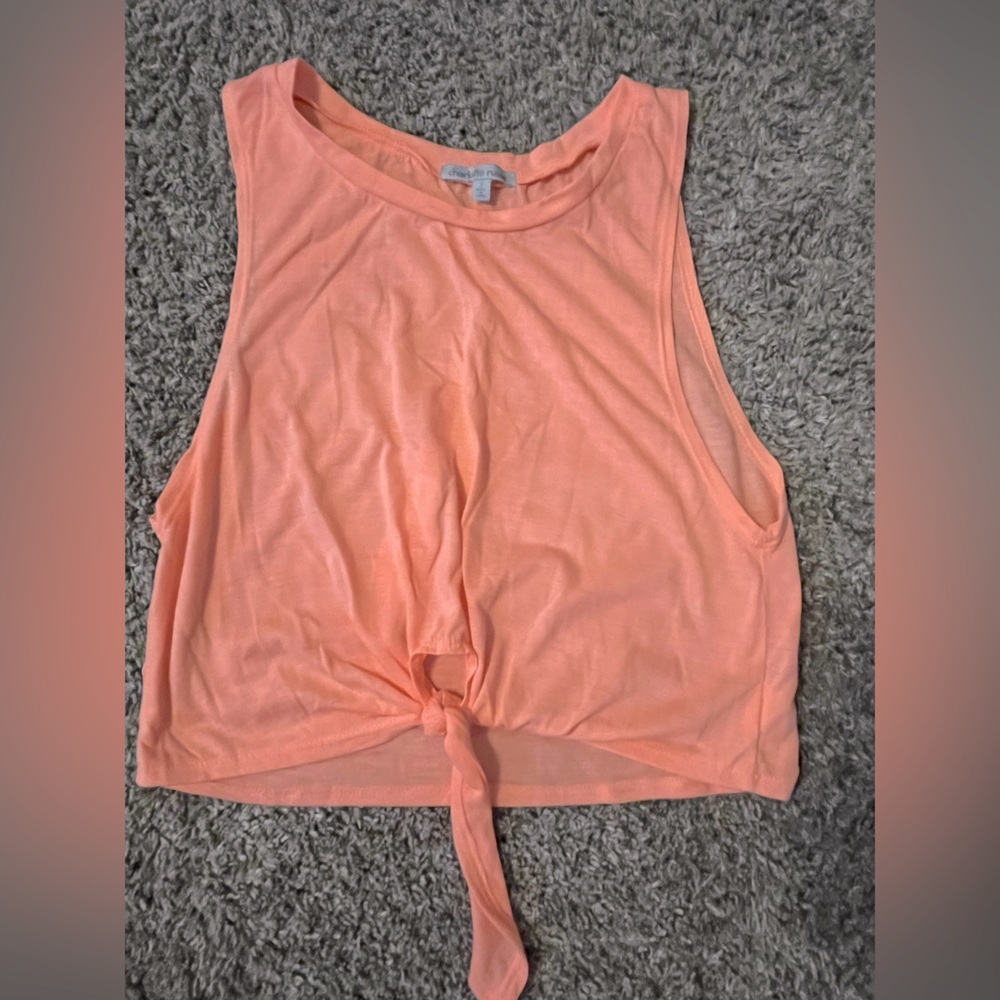 Neon orange crop top